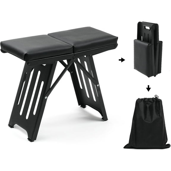 Heavy Duty Folding Stool with Handle, Portable Bar Stool for Adults