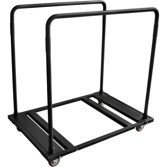 Heavy Duty Folding Table Cart Rack with Rolling Casters for 60" Round Tables, Easy Transport & Storage, 10 Table Capacity Black Folding Table Trolley Fits for Restaurant, Party, Hotel Furniture