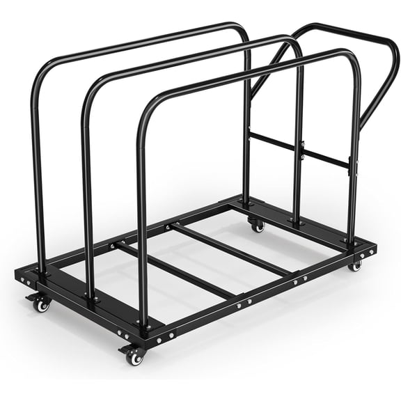 Heavy Duty Folding Table Cart, Table Dolly with PU Swivel Wheels, 800 lbs Capacity, Holds Up to 10 Tables for Party Events, Hotels, Factories & Warehouses