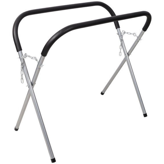 Heavy Duty Folding Work Stand, Silver Steel, 750 Pound Capacity, Portable Work Table for Garage and Shop