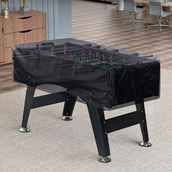 Heavy Duty Foosball Table Cover Waterproof Dustproof, 210D PVC Coated Game Table Protector with Windproof Elastic Straps, Indoor Outdoor Scratch Resistant Cover