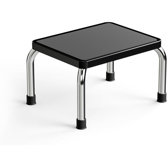 Heavy-Duty Foot Step Stool for Adults with Non-Slip Surface, 350 lbs Capacity, Portable One-Step Stool for Kitchen, Bathroom, Office, Bedroom