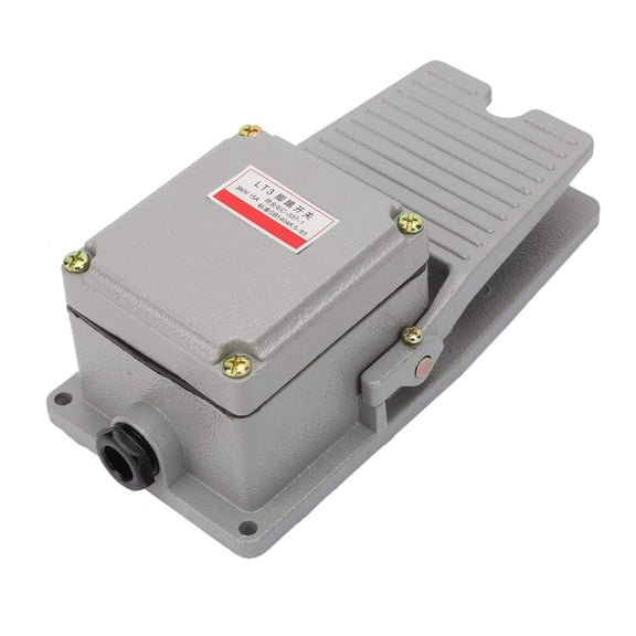 Conductive Silver Plug Foot Switch, Adjustable Mechanical Memory Aluminium Alloy Stable Performance Industrial Foot Switch For Non-slip Design Wide Application Heavy Duty