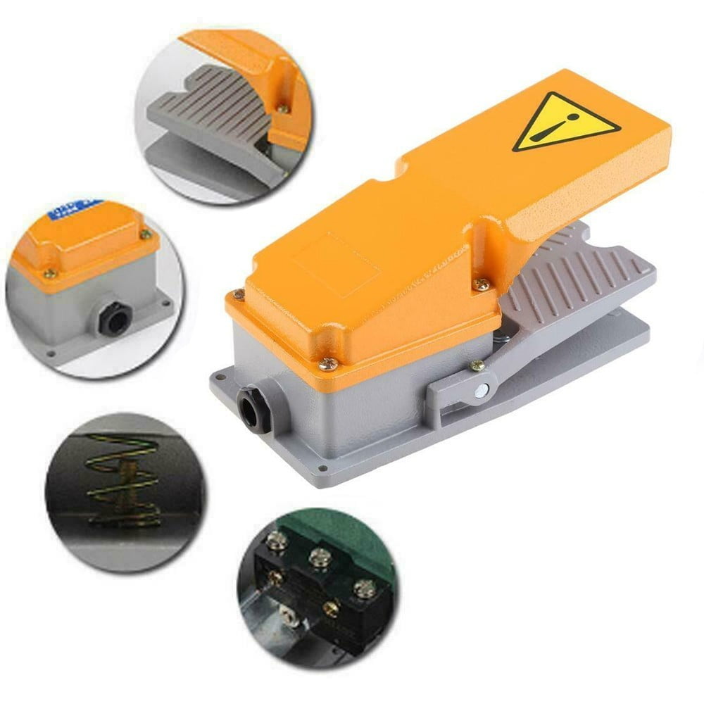 Heavy Duty Foot Switch Pedal Cast Aluminum 15A SPDT with Guard