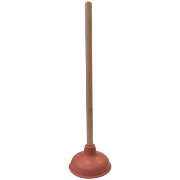Heavy Duty Force Cup Rubber Toilet Plunger with a Long Wooden Handle to Fix Clogged Toilets and Drains (18", 1) (Original Version)