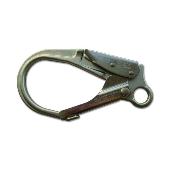 Heavy-Duty Forged Steel Hook - Double Action, Self Locking, Zinc Plate Finish, 236mm x 125mm, ANSI Z359.1-2007/Z359.12-2009 Certified - Ideal for Climbing & Rigging