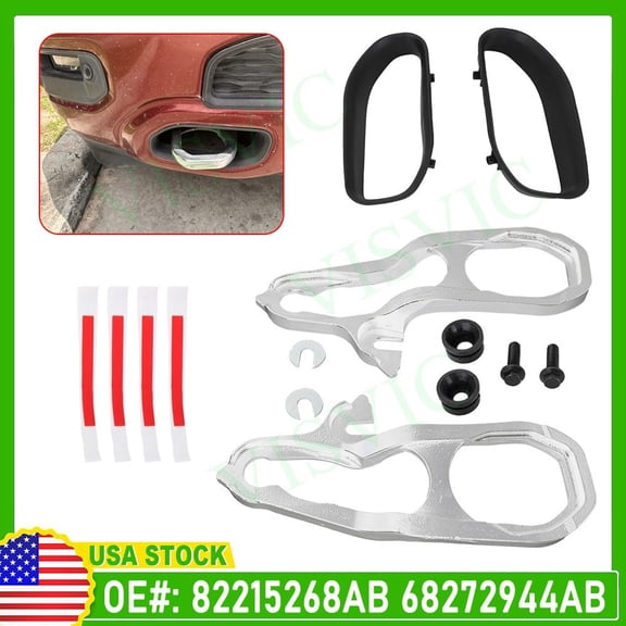 Heavy Duty Front Red Tow Hooks Left & Right with Hardware For 2019-2021 Ram 1500