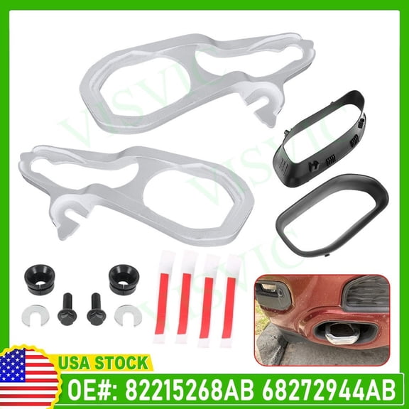 Heavy Duty Front Red Tow Hooks Left & Right with Hardware For 2019-2021 Ram 1500