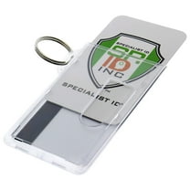 Heavy Duty Fuel Card/ID Badge Holders with Keyring - Holds Two Cards - Clear Rigid Plastic ID Holder Keychain - Attach Keys & Protect License and a Credit Card by Specialist ID