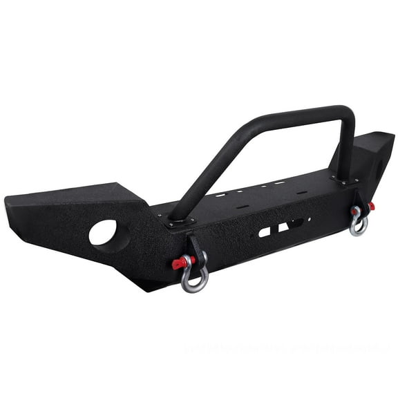 Heavy Duty Full Width Front Bumper, Steel Off Road Full Width Front Bumper, Jk Front Bumper Fits 2007-2018 Jeep Wrangler JK,with Fog Light Hole, D-Rings, Winch Plate