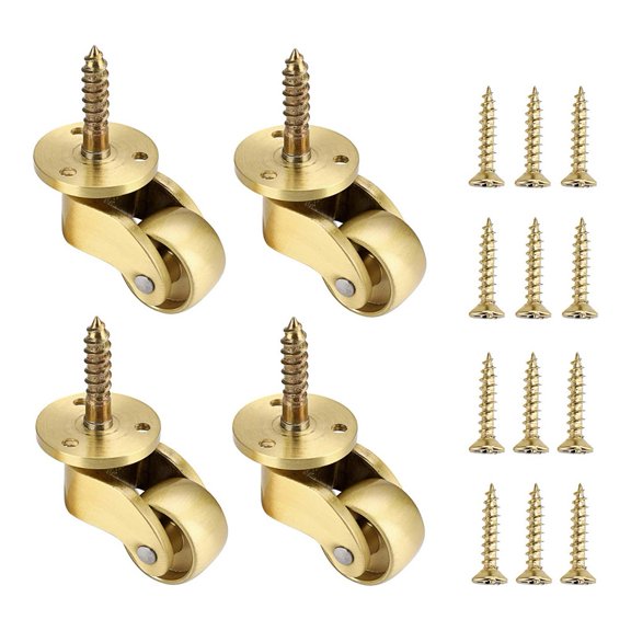 Heavy Duty Furniture Casters Brass 4Pcs 360 Degree Silent Bearing Wheels
