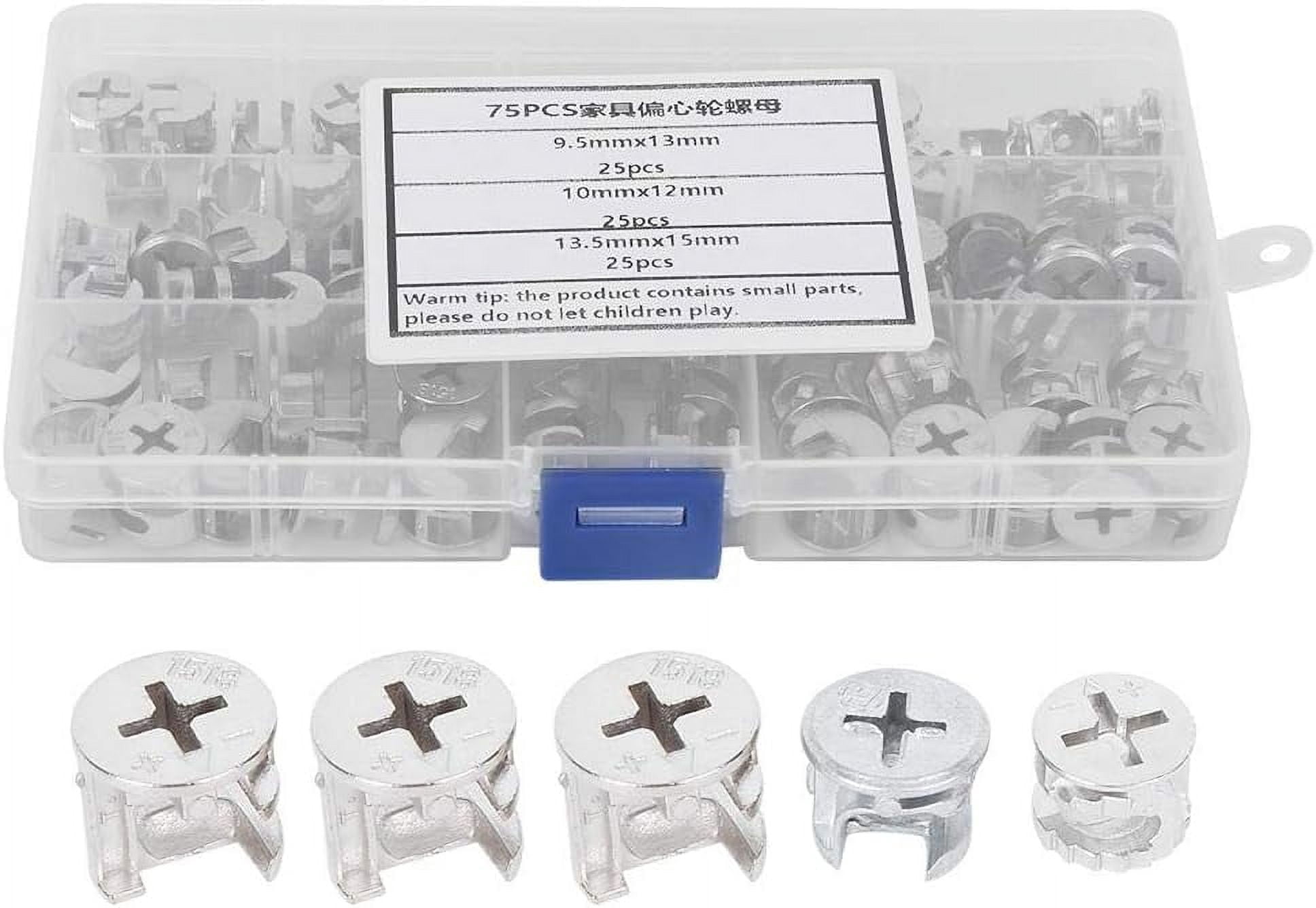 Uxcell 24 Sets 35mm Cam Locks For Furniture - 3-in-1 Connecting Fasteners With Dowels & Eccentric Wheels