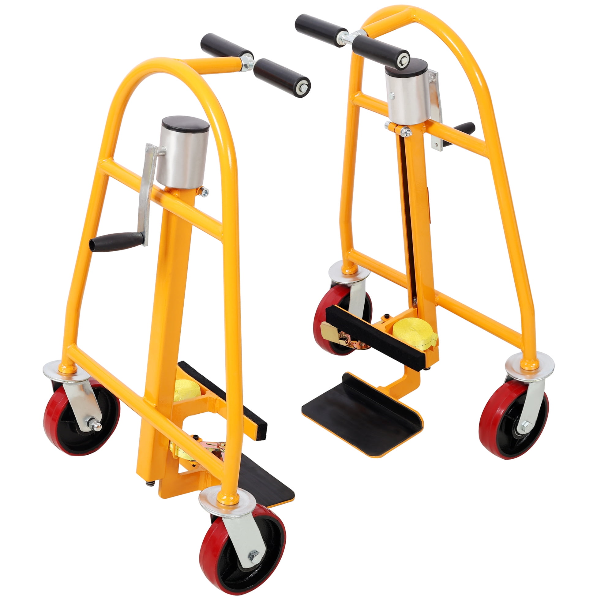 Heavy Duty Furniture and Crate Mover Set with 1400 lb Capacity, Industrial Grade Ratchet Straps and 6-Inch Swivel Casters for Safely Transporting Cabinets, Appliances and Bulky Equipment