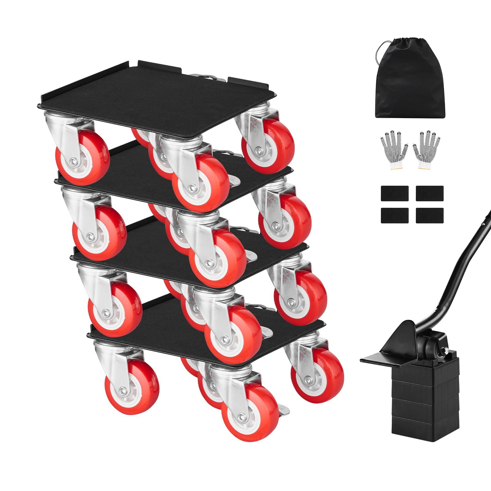 Heavy-Duty Furniture Dolly with 5 Wheels - 3474 lbs Capacity, Easy Glide Moving Hand Truck