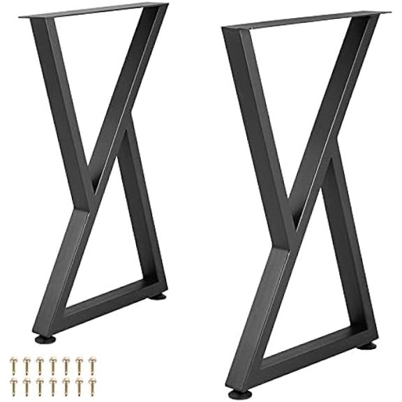Heavy Duty Furniture Legs 28*18 Inch X-Shape Metal Coffee Table Legs X-Shape Bench Legs Heavy Duty Desk Legs Black Metal End Table Legs DIY Furniture Legs