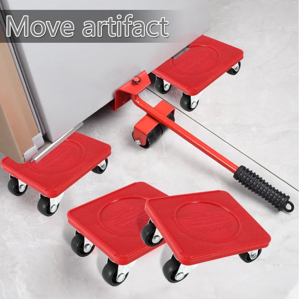 Heavy Duty Furniture Lifter Movers Dolly Wheel Roller Bar Hand Tools ...