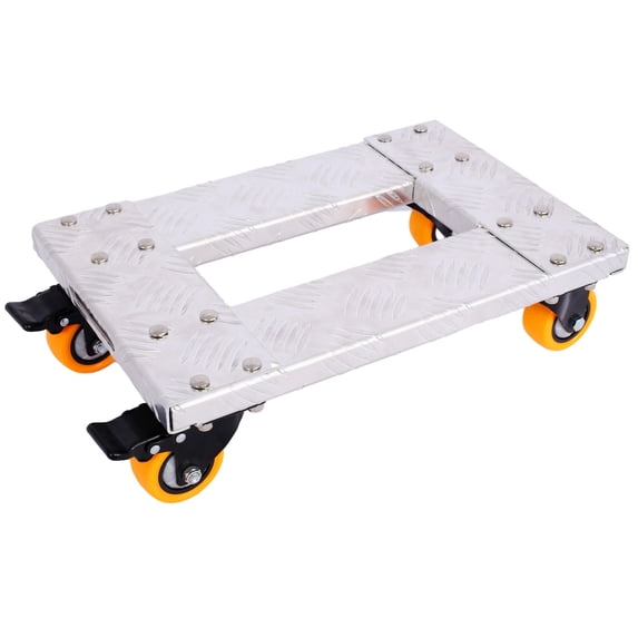 Heavy Duty Furniture Movers Dolly 18 x 12 Inch Aluminum Frame Trolley Cart with 3 Inch TPU Casters and Brake Option Professional Moving Dolly for Furniture Transport and Handling