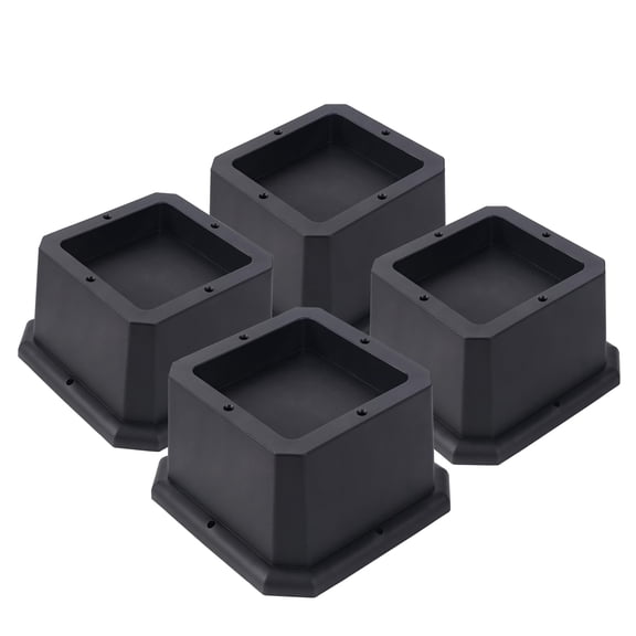 Heavy Duty Furniture Risers 2 Inch, Adjustable Bed Risers and Dorm Bed Lifts, Table Desk Chair Leg Extenders, 4 Pack, Black, High Load Capacity, Non-Slip