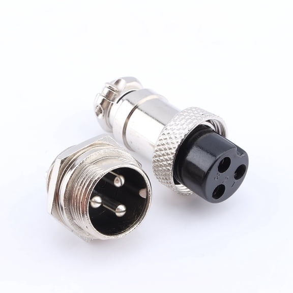 Heavy Duty GX16 3-Pin Metal Aviation Plug and Socket Connector Panel Wire Kit