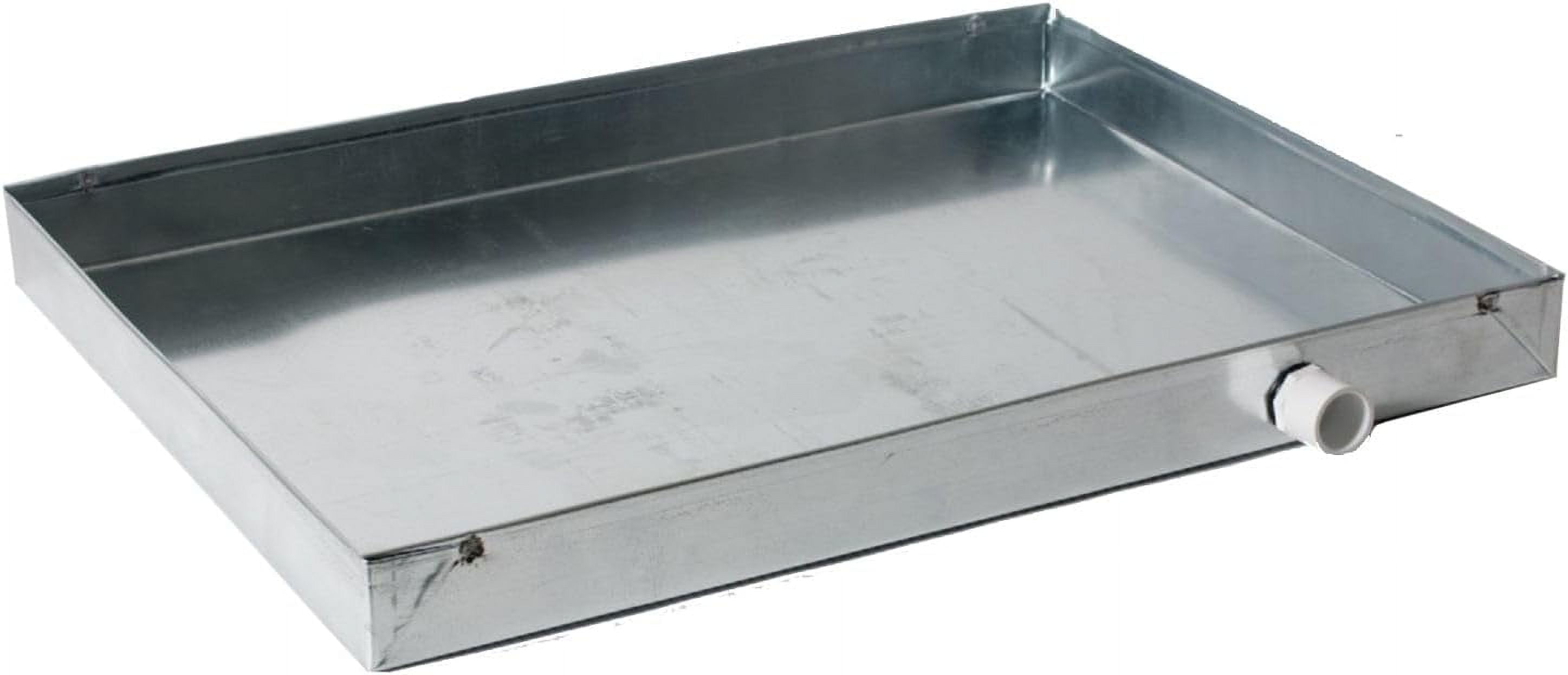 Heavy-Duty Galvanized Steel Drain Pan – Premium, Rust-Resistant HVAC Condensate Pan – Leak-Proof for Maximum Protection – With Hole Option (26"x26"x2")
