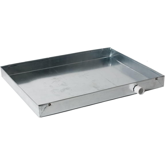 Heavy-Duty Galvanized Steel Drain Pan – Premium, Rust-Resistant HVAC Condensate Pan – Leak-Proof for Maximum Protection – With Hole Option (26"x48"x2")