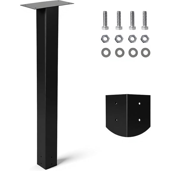 Heavy Duty Galvanized Steel Mailbox Post - Rustproof 4x4 Black In-Ground Mount, USPS Compliant, Easy DIY Installation for Standard Mailboxes