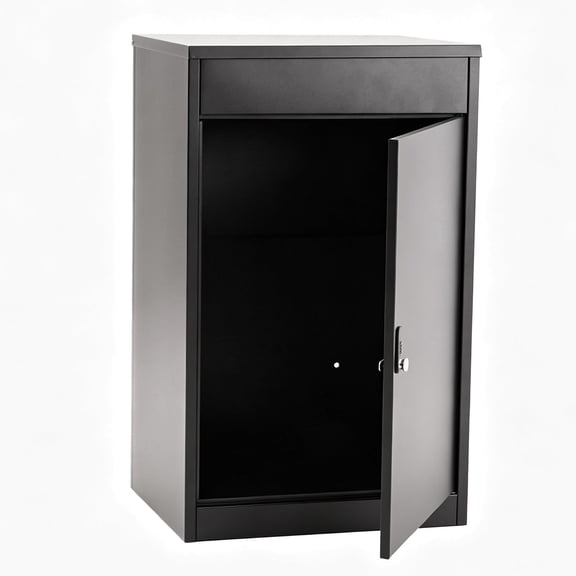 HeavyDuty Galvanized Steel Outdoor Package Delivery Box, AntiTheft Lockable Parcel Drop Box with Top Slot, RainSnow Resistant WallMounted / Freestanding Secure Mail Box for Porch Yard Business