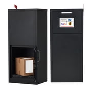 Heavy Duty Galvanized Steel Package Delivery Box for Outside, Anti-Theft Waterproof Parcel Drop Box with Lock, 35.4" Large Secure Mailbox with Rear Access Door for Porch Yard Garden
