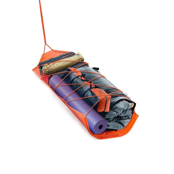 Heavy-Duty Game Hauling Sled 72.8 x 22.8 Inch Tear-Resistant Polyethylene Mat 550 lb Capacity Utility Sled for Hunting Ice Fishing Firewood Transport with Ropes and Handle