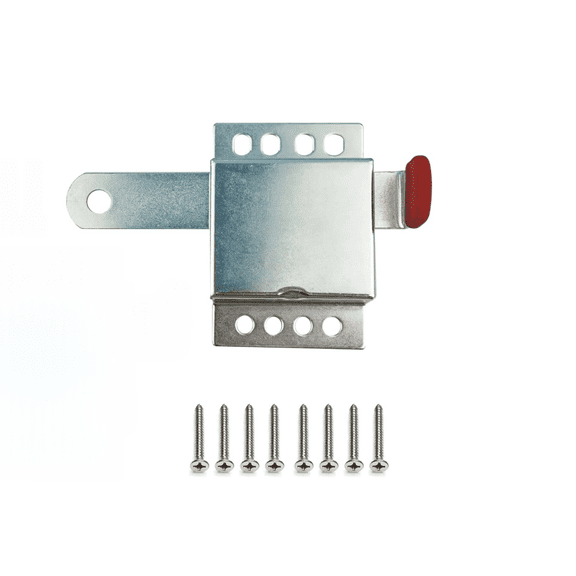 Heavy Duty Garage Door Lock, Galvanized Steel Garage Door Locking Slide Latch for Most Garage Doors, Essential Garage Door Lock Kit with Screws