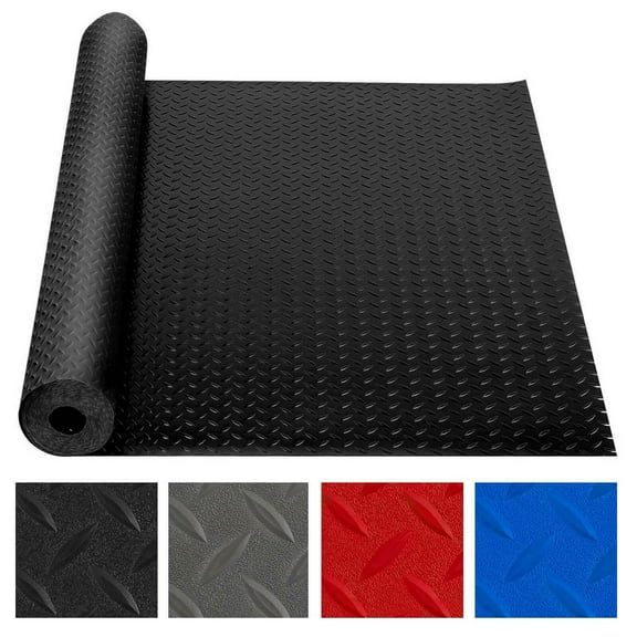 Heavy Duty Garage Floor Mat Rolls Diamond Plate Thickened PVC Non-Slip Garage Flooring Roll