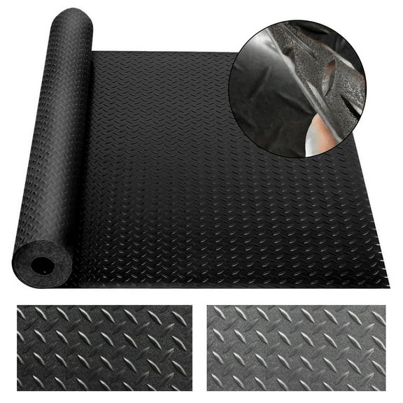 Heavy Duty Garage Flooring Mat Roll Trailer Floor Covering Raised Anti-Slip Mat