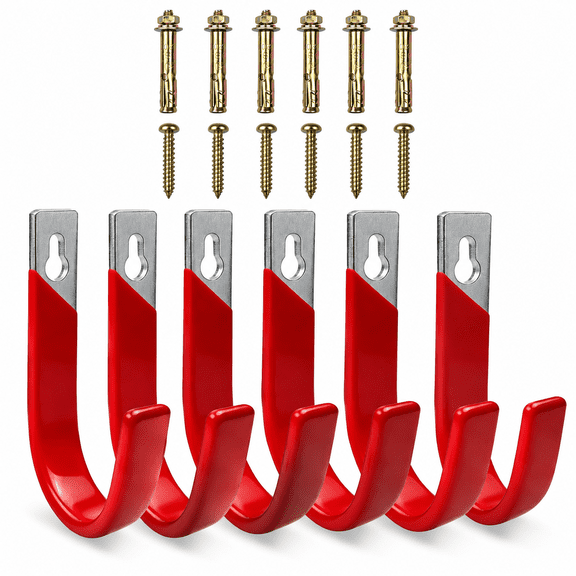 Heavy Duty Garage Hooks, Wall Mount J Hook for Hanging, Large Metal Utility Storage Hooks for Bike, Ladder, Hose