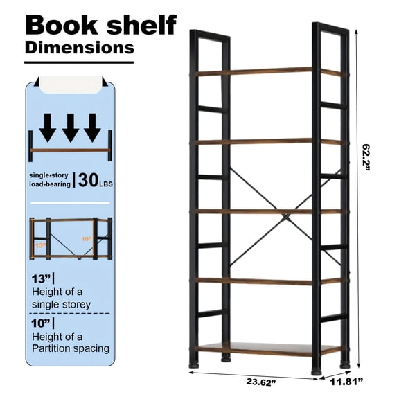 Heavy Duty Garage Rack, Home Office Book Shelf, Freestanding Industrial Storage Organizer for Bedroom Home Office Kitchen Living Room, Storage Racks