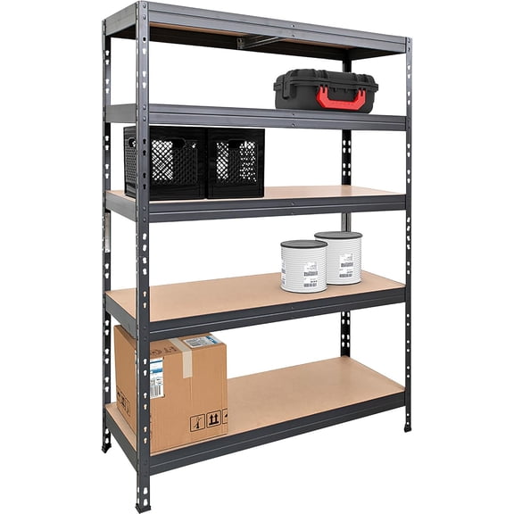 Heavy-Duty Garage Shelving, 5-Shelf Unit, 800-Lb. Capacity Per Shelf, 48in.W x 20in.D x 70in.H, Model# TR18S504KGGED9TG00