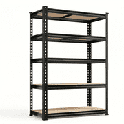 Xiweot Heavy Duty Garage Shelves, 5-Tier Metal Storage Shelves with Adjustable Steel Rack, 60"H Freestanding Storage Rack 2000 LBS Industrial Shelving Unit for Basement, Warehouse, Workshop, Pantry