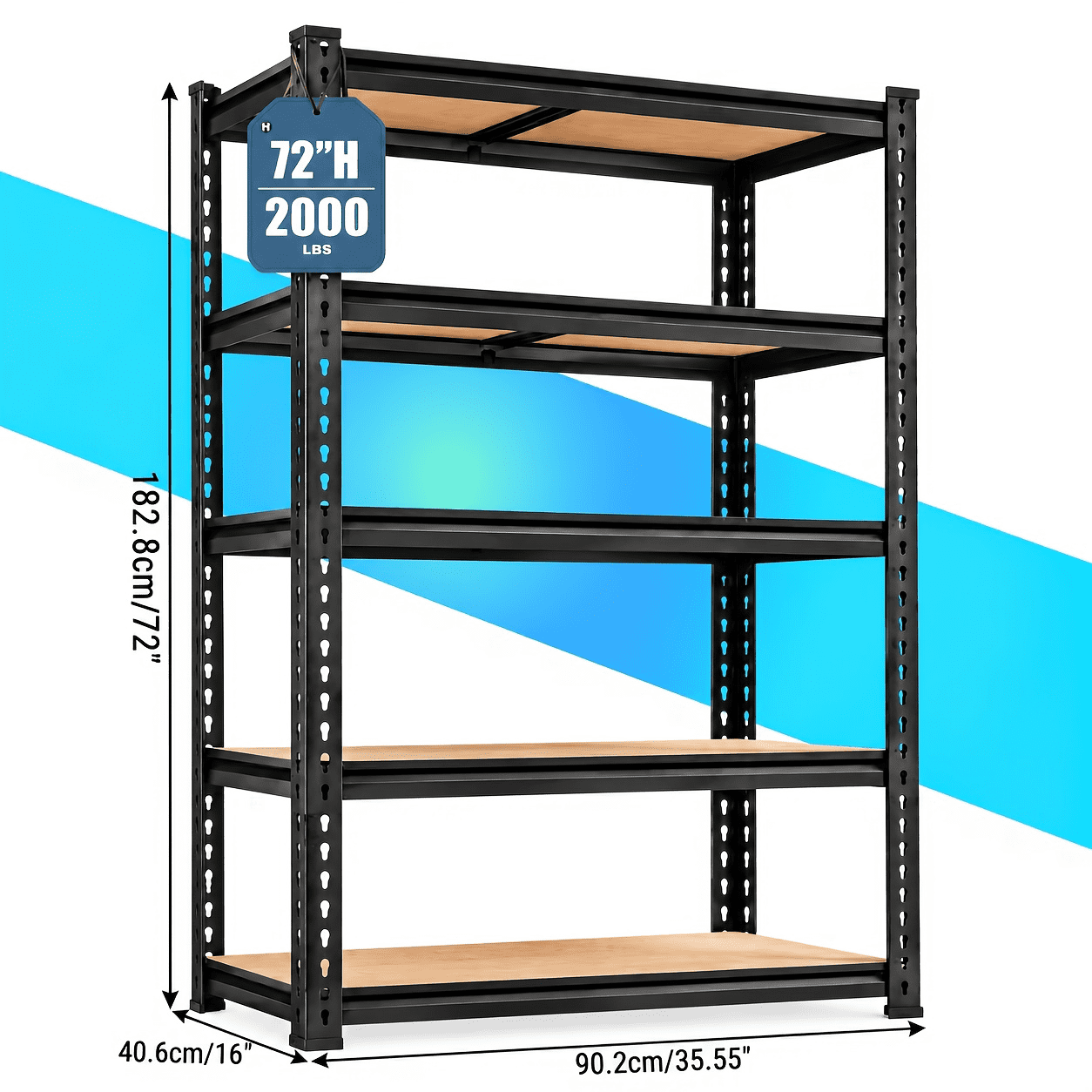 Heavy Duty Garage Shelving 5 Tier Adjustable Garage Storage Shelves ...