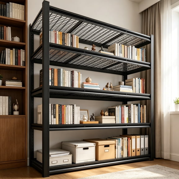 Heavy Duty Garage Shelving, Storage Shelves, 3500 lbs Capacity, Adjustable Metal Shelving Unit, 84"H x 62"W x 24"D for Basement, Warehouse