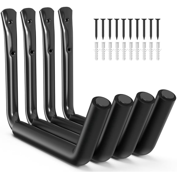Heavy Duty Garage Storage Hooks - 120 LB Capacity Wall Mounted Rack for Kayaks, Ladders, and Bikes