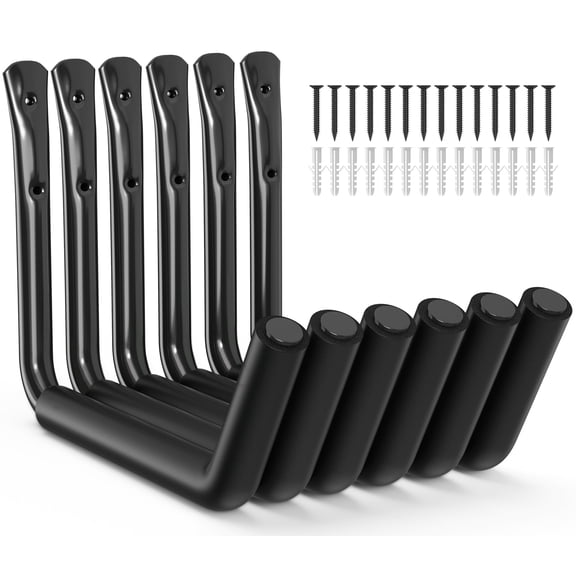 Heavy Duty Garage Storage Hooks - 120 LB Capacity Wall Mounted Rack for Kayaks, Ladders, and Bikes