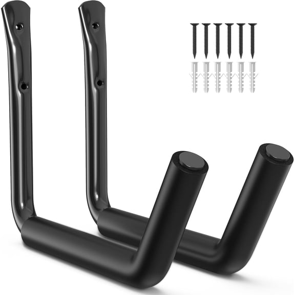 Heavy Duty Garage Storage Hooks - 120 LB Capacity Wall Mounted Rack for Kayaks, Ladders, and Bikes