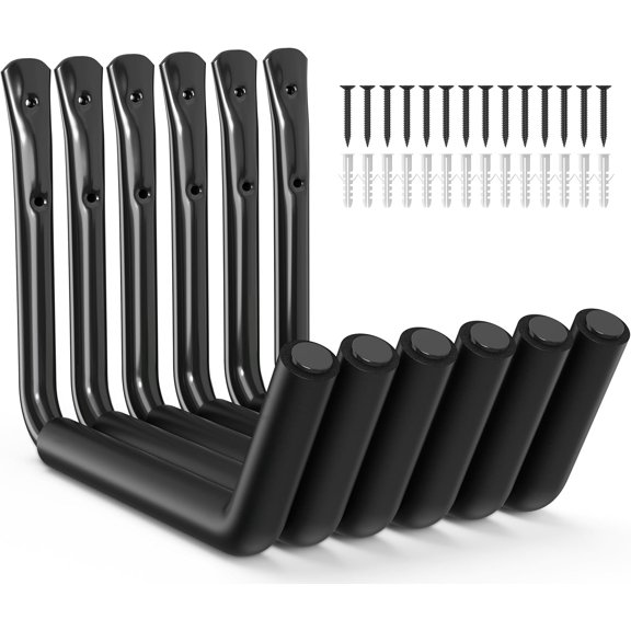 Heavy Duty Garage Storage Hooks - 120 LB Capacity Wall Mounted Rack for Kayaks, Ladders, and Bikes