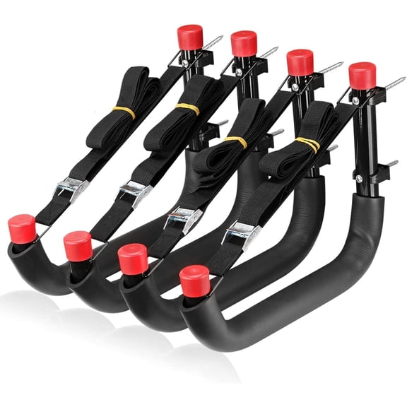 Heavy Duty Garage Storage Hooks, 13 Inch Arm Large Wall Mount Hanger with EVA Protector, Garage Racks & Organizer for Ladders, Folding Chairs, Kayak, Surfboard, Garden Tool