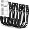 Heavy Duty Garage Storage Hooks, 6-piece Bike Hooks for Garage Wall, Utility Garage Hooks, Wall Mount J Hook for Hanging, Large Metal Storage Organizer Tool, Extension Cord Hanger