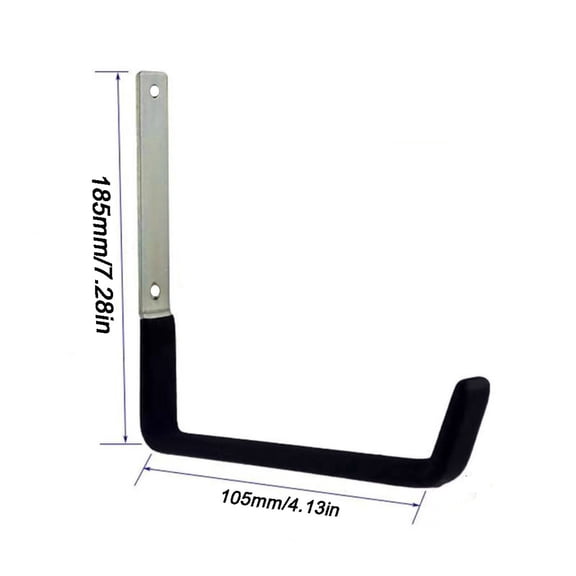 Heavy-Duty Garage Storage Hooks - Metal Wall Hook Rack for Ladders, Long Boards, Garden Tools, Bicycle Organization - 3 Pack Includes Hardware