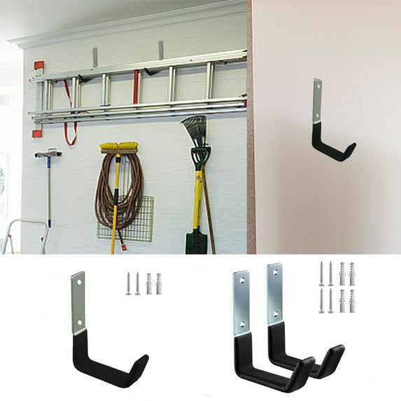 Heavy Duty Garage Storage Hooks, Steel Wall Mount Hooks with Pvc Coating, 50lb Weight Capacity for Ladders Bikes Tools, Organize Garage Basement Workshop with Durable Utility Hooks for Heavy
