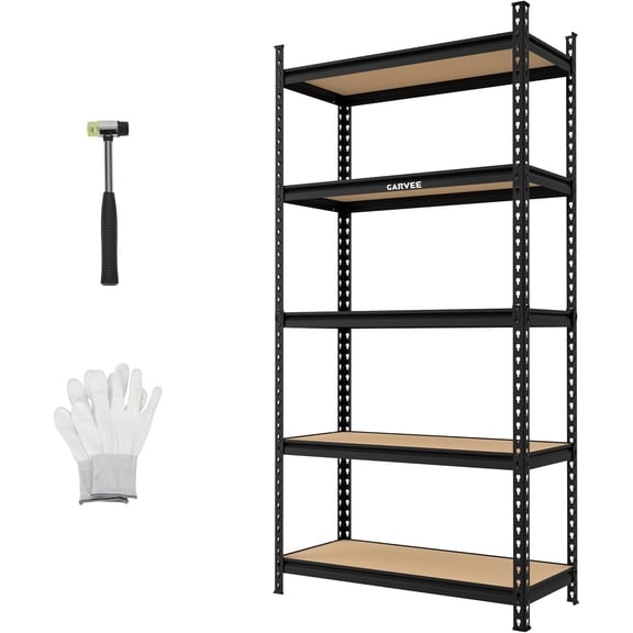 Heavy Duty Garage Storage Shelves, 5 Tier Adjustable Metal Shelving Rack with MDF Boards, 2204 lb Capacity for Warehouse Laundry Room and Pantry