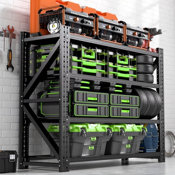 Heavy Duty Garage Storage Shelves 5000LBS Capacity, 59" Wide Metal Shelving Unit, 4-Tier Adjustable Industrial Rack for Warehouse Basement Shop, 59" W x 24" D x 69" H