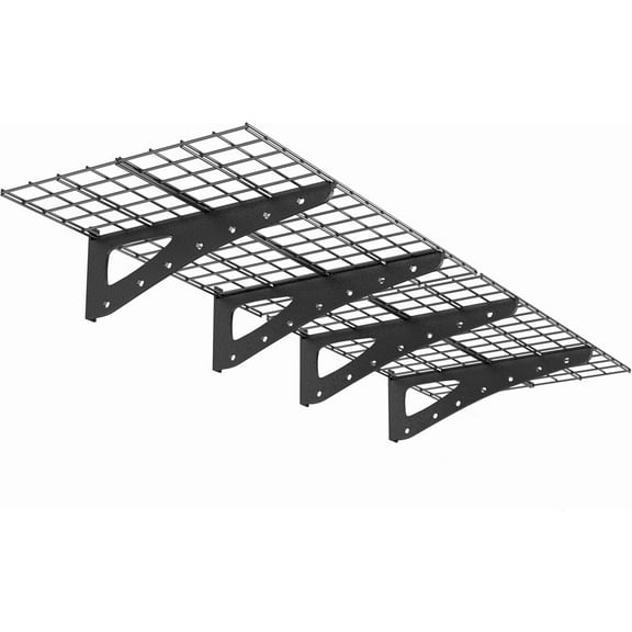 Heavy Duty Garage Wall Shelving, 2x6ft Wall Mounted Storage Shelves for Garage, Closet, Laundry Room, Heavy Duty Walls Shelving, Holds Up to 600 Lbs(Black), 70.86" x 23.6"