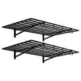 thumbnail image 1 of Heavy Duty Garage Wall Shelving with Hooks, 3.87 ft x 2 ft Wall Mounted Storage Shelves, Loads 200lbs Each (Black, 2 Pack), 1 of 7